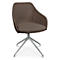 Fauteuil de conférence Topstar Sitness Life 2.1, pivotant/assis réglable en hauteur, accoudoirs, L 350-480 x P 460 x H 460-490 mm, piétement 4 branches, alu poli &amp; tissu, marron