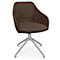 Fauteuil de conférence Topstar Sitness Life 2.1, pivotant/assis réglable en hauteur, accoudoirs, L 350-480 x P 460 x H 460-490 mm, piétement 4 pieds, alu mat &amp; tissu, d.brun