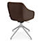 Fauteuil de conférence Topstar Sitness Life 2.1, pivotant/assis réglable en hauteur, accoudoirs, L 350-480 x P 460 x H 460-490 mm, piétement 4 pieds, alu mat &amp; tissu, d.brun