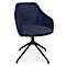Fauteuil de conférence Topstar Sitness Life 2.1, pivotant/assis réglable en hauteur, accoudoirs, L 350-480 x P 460 x H 460-490 mm, piétement 4 pieds, alu noir mat &amp; tissu, d.bleu