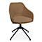 Fauteuil de conférence Topstar Sitness Life 2.1, pivotant/assis réglable en hauteur, accoudoirs, L 350-480 x P 460 x H 460-490 mm, piétement 4 pieds, alu noir mat &amp; tissu, h.brun