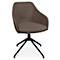 Fauteuil de conférence Topstar Sitness Life 2.1, pivotant/assis réglable en hauteur, accoudoirs, L 350-480 x P 460 x H 460-490 mm, piétement 4 pieds, alu noir mat &amp; tissu, marron