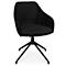 Fauteuil de conférence Topstar Sitness Life 2.1, pivotant/assis réglable en hauteur, accoudoirs, L 350-480 x P 460 x H 460-490 mm, piètement 4 pieds, alu noir mat &amp; tissu, noir