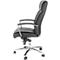 Fauteuil de direction Taranto, avec accoudoirs, mécanisme de basculement, siège en creux, avec soutien lombaire, hauteur d'assise réglable, cuir PU, noir