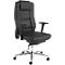 Fauteuil de direction Topstar Sitness Director, avec accoudoirs, mécanisme synchronisé 3D, siège plat, cuir véritable, noir