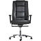 Fauteuil de direction Topstar Sitness Director, avec accoudoirs, mécanisme synchronisé 3D, siège plat, cuir véritable, noir