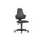 Fauteuil de travail pivotant, roulettes, Supertec noir, poignées orange