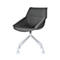 Fauteuil luge, jeu de 2, L 555 x P 580 x H 840 mm, pivotant sur 360°, roulettes, rembourré, polypropylène et acier peint, anthr./blanc