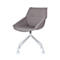 Fauteuil luge, jeu de 2, L 555 x P 580 x H 840 mm, pivotant sur 360°, roulettes, rembourré, polypropylène et acier peint, gris/blanc