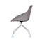 Fauteuil luge, jeu de 2, L 555 x P 580 x H 840 mm, pivotant sur 360°, roulettes, rembourré, polypropylène et acier peint, gris/blanc
