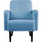 Fauteuil meet® by Paperflow LISBOA, revêtement en similicuir bleu résistant aux désinfectants, piétement noir, L 710 x P 815 x H 830 mm