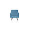Fauteuil meet® by Paperflow LISBOA, revêtement en similicuir bleu résistant aux désinfectants, piétement noir, L 710 x P 815 x H 830 mm