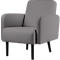 Fauteuil meet® by Paperflow LISBOA, revêtement en similicuir gris résistant aux désinfectants, piétement noir, L 710 x P 815 x H 830 mm