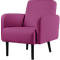 Fauteuil meet® by Paperflow LISBOA, revêtement en similicuir lilas résistant aux désinfectants, piétement noir, L 710 x P 815 x H 830 mm