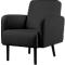 Fauteuil meet® by Paperflow LISBOA, revêtement en similicuir noir résistant aux désinfectants, piétement noir, L 710 x P 815 x H 830 mm