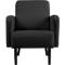 Fauteuil meet® by Paperflow LISBOA, revêtement en similicuir noir résistant aux désinfectants, piétement noir, L 710 x P 815 x H 830 mm