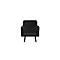 Fauteuil meet® by Paperflow LISBOA, revêtement en similicuir noir résistant aux désinfectants, piétement noir, L 710 x P 815 x H 830 mm
