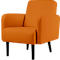 Fauteuil meet® by Paperflow LISBOA, revêtement en similicuir orange résistant aux désinfectants, piétement noir, L 710 x P 815 x H 830 mm