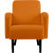 Fauteuil meet® by Paperflow LISBOA, revêtement en similicuir orange résistant aux désinfectants, piétement noir, L 710 x P 815 x H 830 mm