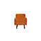Fauteuil meet® by Paperflow LISBOA, revêtement en similicuir orange résistant aux désinfectants, piétement noir, L 710 x P 815 x H 830 mm