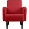 Fauteuil meet® by Paperflow LISBOA, revêtement en similicuir rouge résistant aux désinfectants, piétement noir, L 710 x P 815 x H 830 mm