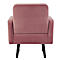 Fauteuil meet® by Paperflow LISBOA, revêtement en velours rose, piétement noir, L 710 x P 815 x H 830 mm