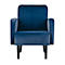 Fauteuil meet® by Paperflow LISBOA, revêtement velours bleu, piétement noir, L 710 x P 815 x H 830 mm