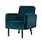 Fauteuil meet® by Paperflow LISBOA, revêtement velours vert, piétement noir, L 710 x P 815 x H 830 mm