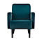 Fauteuil meet® by Paperflow LISBOA, revêtement velours vert, piétement noir, L 710 x P 815 x H 830 mm