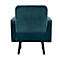 Fauteuil meet® by Paperflow LISBOA, revêtement velours vert, piétement noir, L 710 x P 815 x H 830 mm