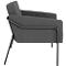 Fauteuil meet® by Paperflow MEDSO Klassik L, rembourré, assise interchangeable, L 750 x P 743 x H 736 mm, tissu et acier, anthracite/noir mat