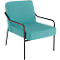 Fauteuil meet® by Paperflow MEDSO Klassik M, rembourré, assise interchangeable, L 580 x P 743 x H 736 mm, tissu et acier, bleu/noir mat