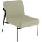 Fauteuil meet® by Paperflow MEDSO Klassik S, rembourré, assise interchangeable, L 580 x P 743 x H 736 mm, tissu et acier, vert/noir mat