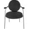 Fauteuil Meet by Paperflow Saturne, avec accoudoirs, L 700 x P 730 x H 880 mm, tube d'acier, similicuir, noir/noir