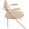 Fauteuil Meet by Paperflow Saturne, avec accoudoirs, L 700 x P 730 x H 880 mm, tube d'acier, similicuir, rose/ivoire