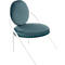 Fauteuil Meet by Paperflow Saturne, L 700 x P 730 x H 880 mm, velours, blanc/bleu