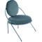 Fauteuil Meet by Paperflow Saturne, L 700 x P 730 x H 880 mm, velours, bleu/bleu