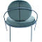 Fauteuil Meet by Paperflow Saturne, L 700 x P 730 x H 880 mm, velours, bleu/bleu