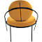 Fauteuil Meet by Paperflow Saturne, L 700 x P 730 x H 880 mm, velours, noir/safran