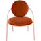 Fauteuil Meet by Paperflow Saturne, L 700 x P 730 x H 880 mm, velours, rose/rouille
