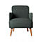 Fauteuil Paperflow Brooks, massief hout, retrodesign, gestoffeerd, polyester bekleding, antraciet