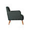 Fauteuil Paperflow Brooks, massief hout, retrodesign, gestoffeerd, polyester bekleding, antraciet