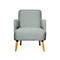 Fauteuil Paperflow Brooks, massief hout, retrodesign, gestoffeerd, polyester bekleding, grijs