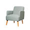 Fauteuil Paperflow Brooks, massief hout, retrodesign, gestoffeerd, polyester bekleding, grijs