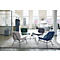 Fauteuil Paperflow Curve, industrieel ontwerp, polyester bekleding, stalen &amp; multiplex frame, B 570 x D 710 x H 755 mm, grijs