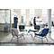 Fauteuil Paperflow Curve, industrieel ontwerp, polyester bekleding, stalen &amp; multiplex frame, B 570 x D 710 x H 755 mm, grijs