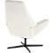 Fauteuil gris clair avec une base pivotante noire en forme d'étoile, vu de dos.