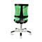Fauteuil pivotant pour enfant S'neaker, sans accoudoirs, siège en auge, dossier en maille 3D, vert/noir/blanc