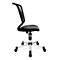 Fauteuil pivotant pour enfant Titan Junior, sans accoudoirs, assise galbée, dossier en filet, noir/argental