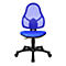 Fauteuil pivotant pour enfants Open Art Junior, sans accoudoirs, assise galbée, dossier en filet, bleu/noir